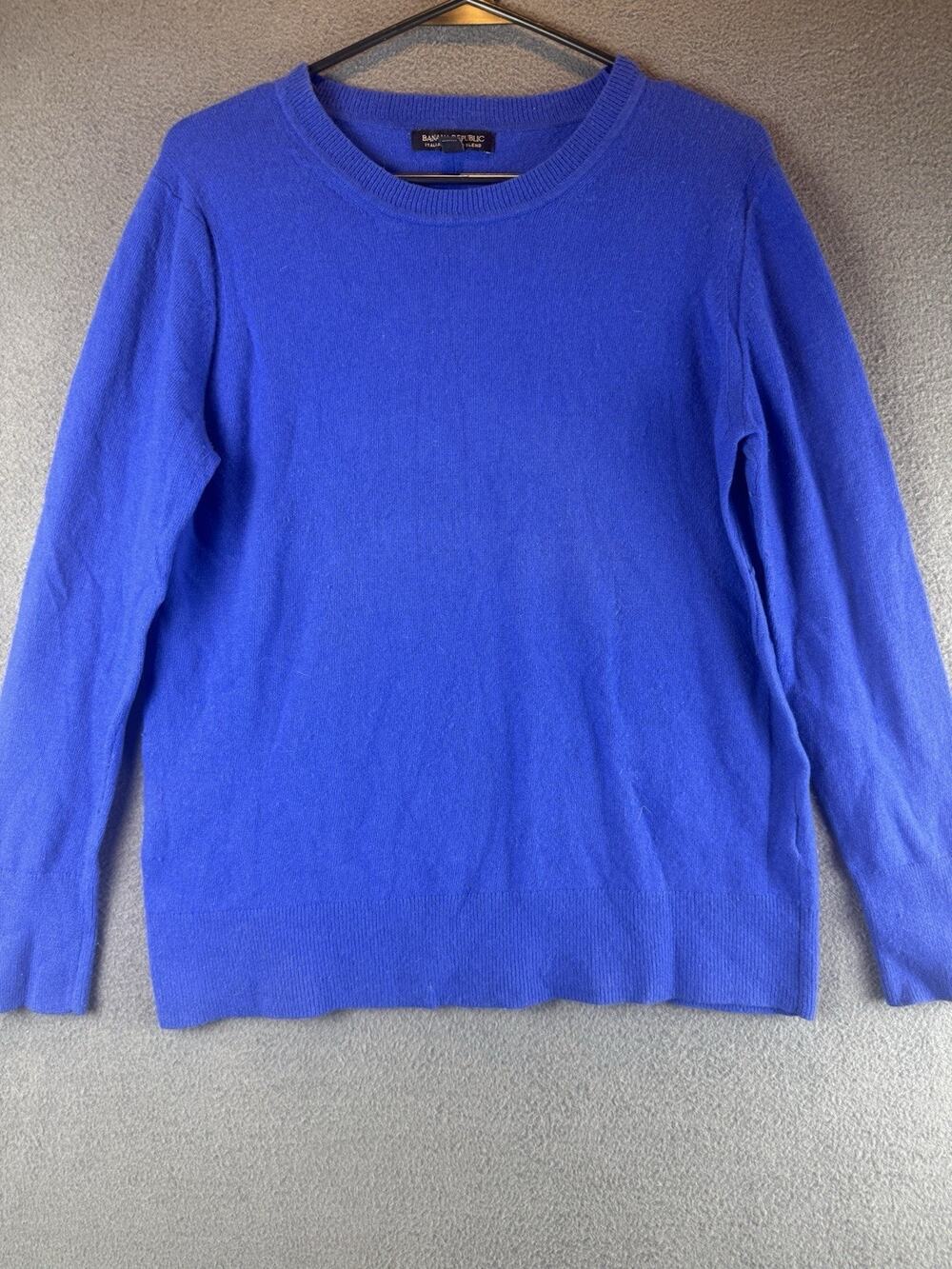 Banana Republic Italian Merino Blend Royal Blue Womens Sweater Size Large